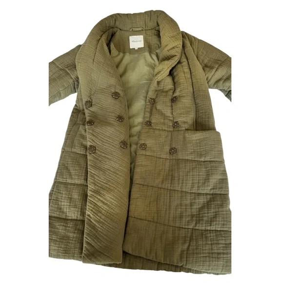 Madewell Light-spun Dumont Quilted Oversized Fit Olive/Green Jacket Size Small - Picture 13 of 16